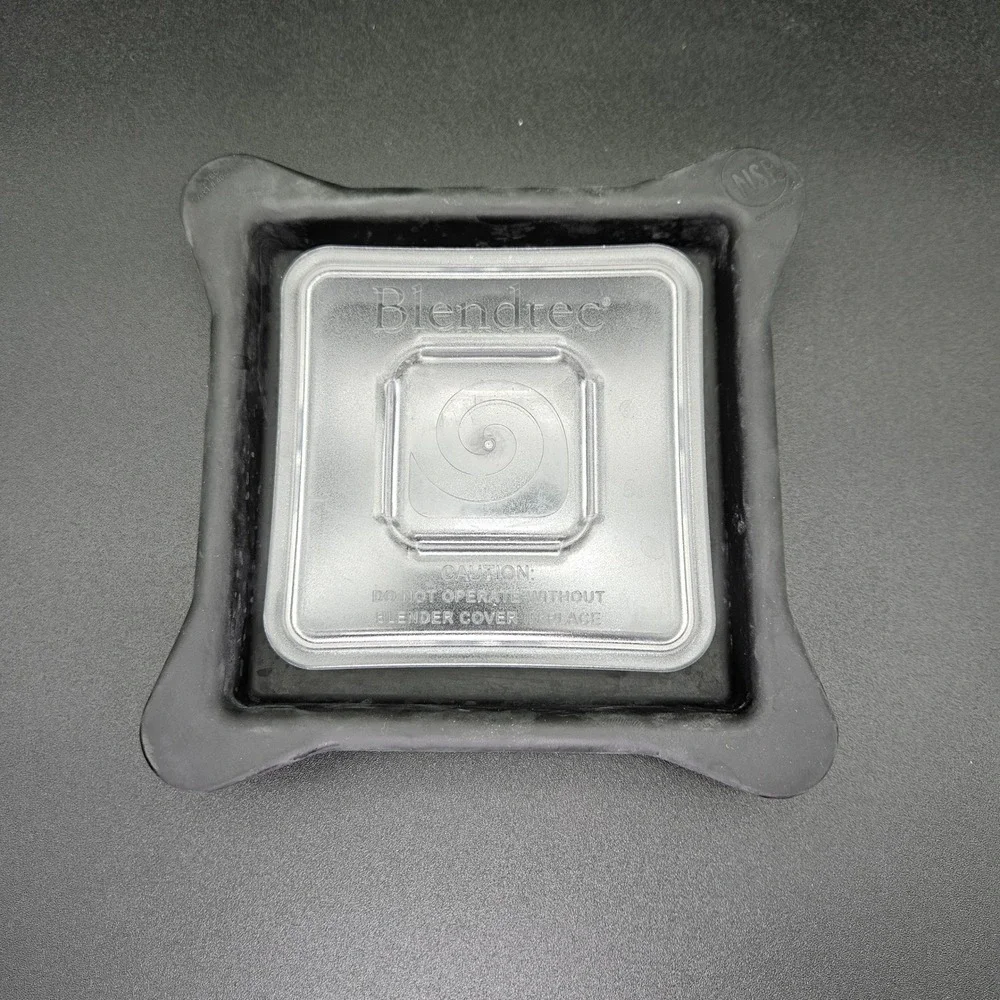Blendtec‎ Wildside+ Replacement OEM Black Blender Lid Clear Cap Square